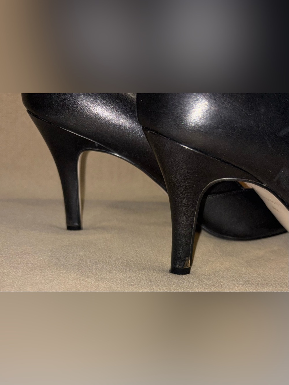 Cole Haan Black Leather Pointed-Toe Stiletto Pumps - Picture 3 of 8